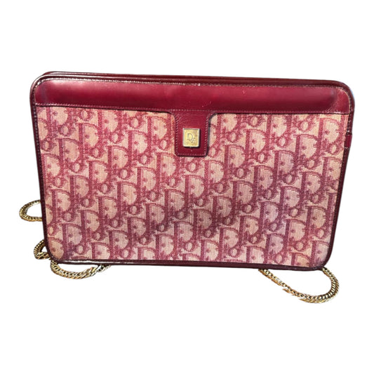Christian Dior Burgundy Trotter Monogram Chain Shoulder Bag