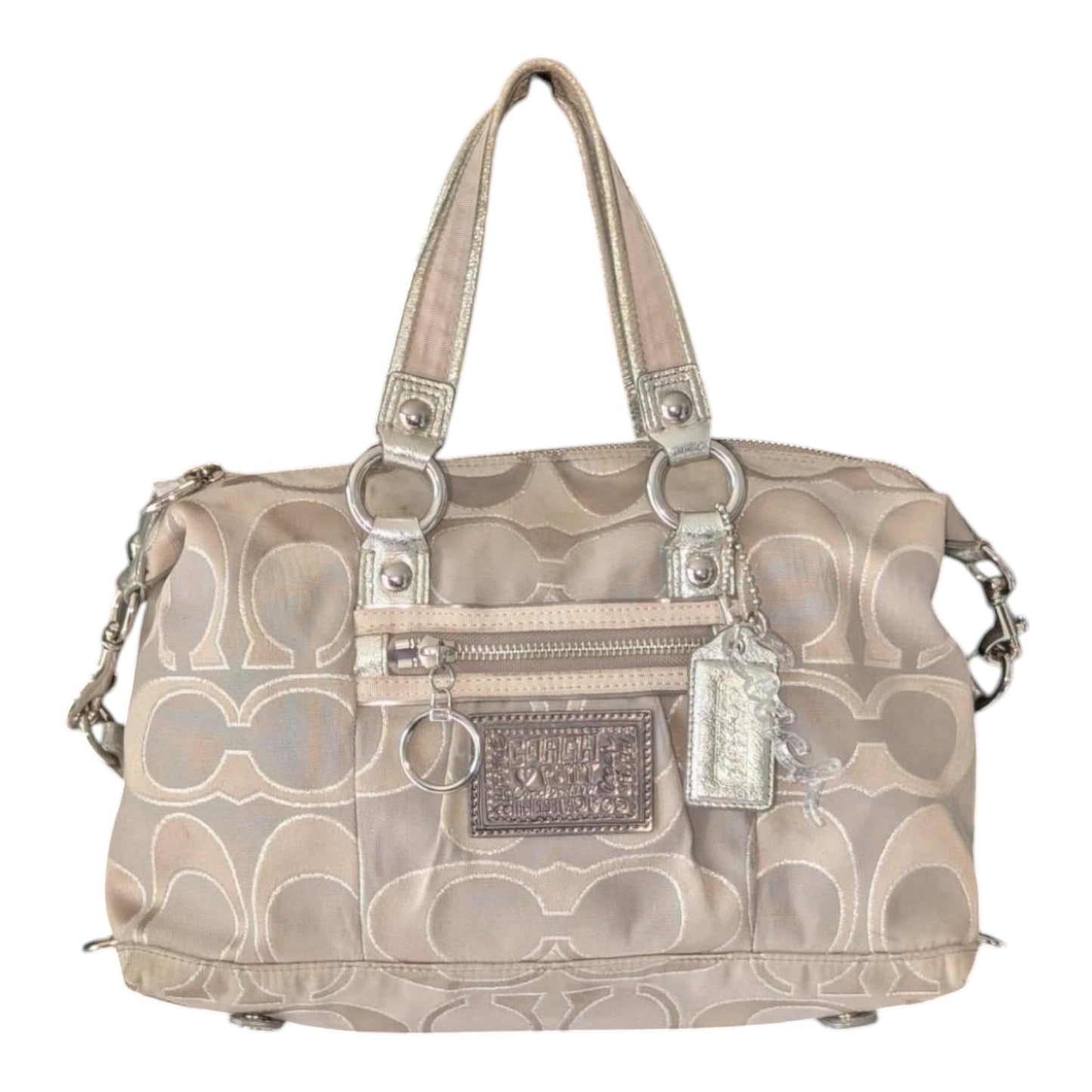 Coach Poppy Metallic Signature Glam Satchel