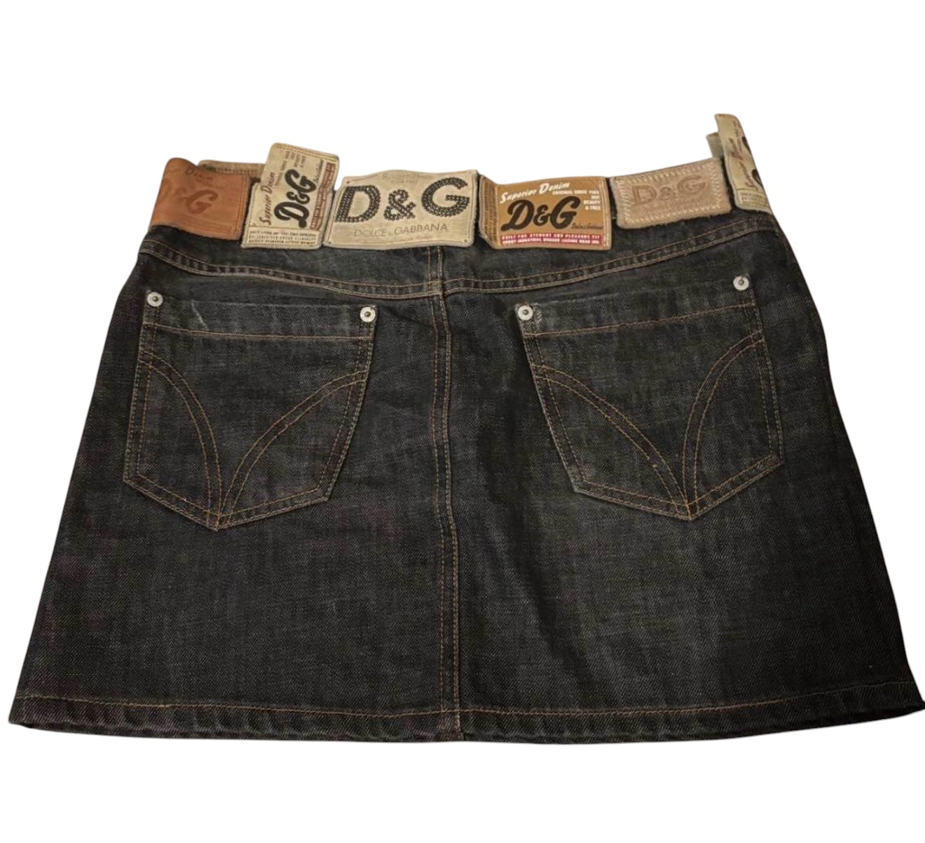 D&G Dolce & Gabbana Denim Mini Skirt – Tag Detail
