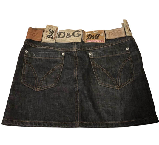 D&G Dolce & Gabbana Denim Mini Skirt – Tag Detail