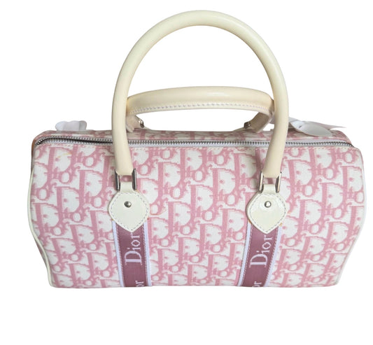 Dior Girly Trotter Boston Bag (Pink Floral Appliqué)