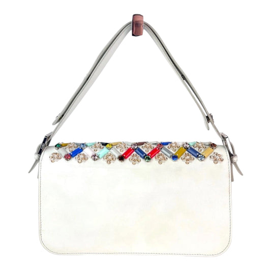 Fendi Vitello Dolce Crystal Baguette shoulder bag