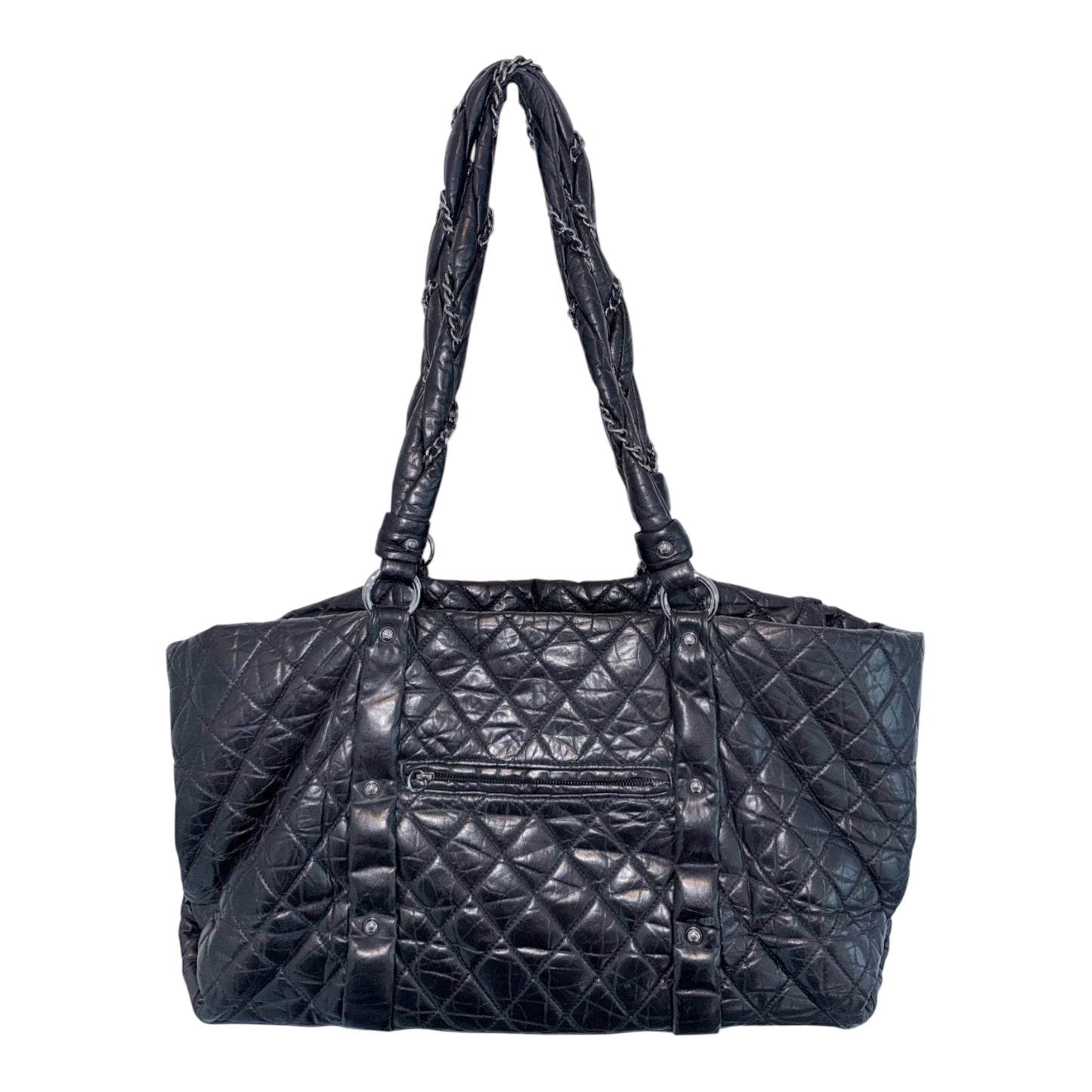 Chanel XL Quilted Leather Chain Tote