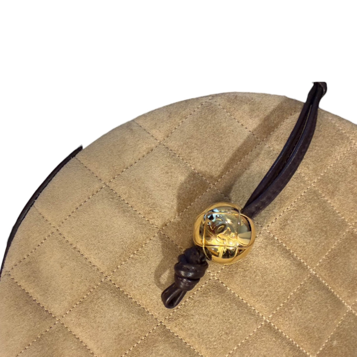 Chanel Vintage Quilted Suede Round Shoulder Bag