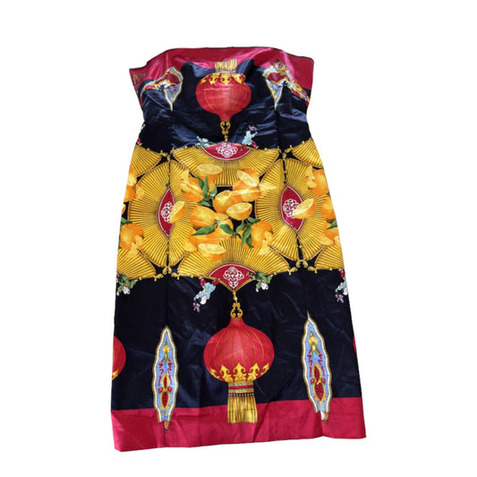 Dolce & Gabbana Lantern Print Silk-Blend Midi Dress 1998