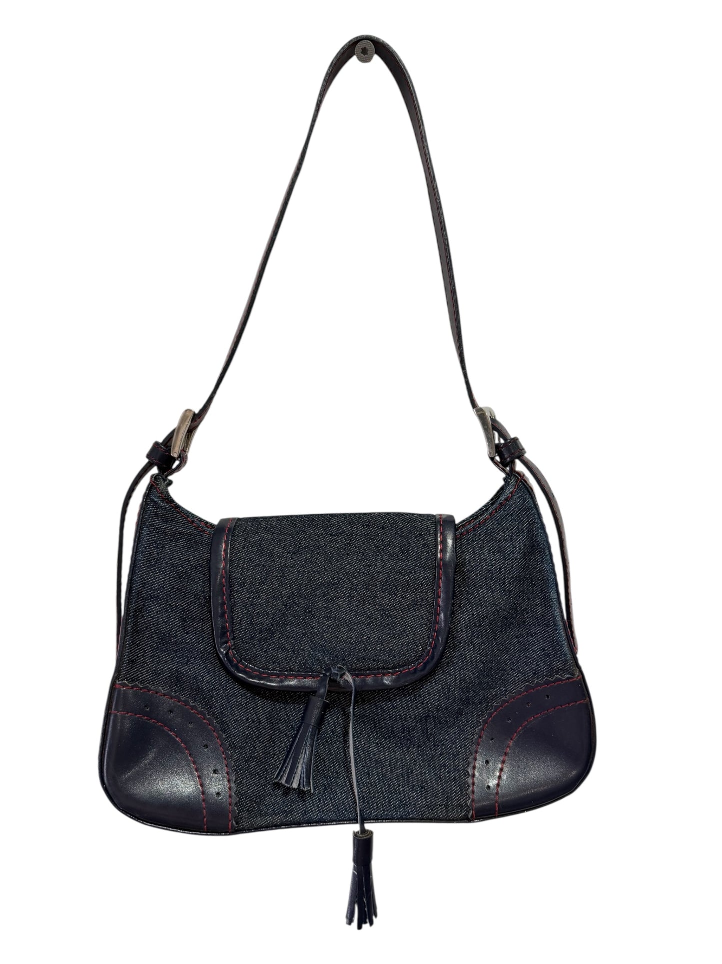 Dark Wash Mini Handbag with Tassel