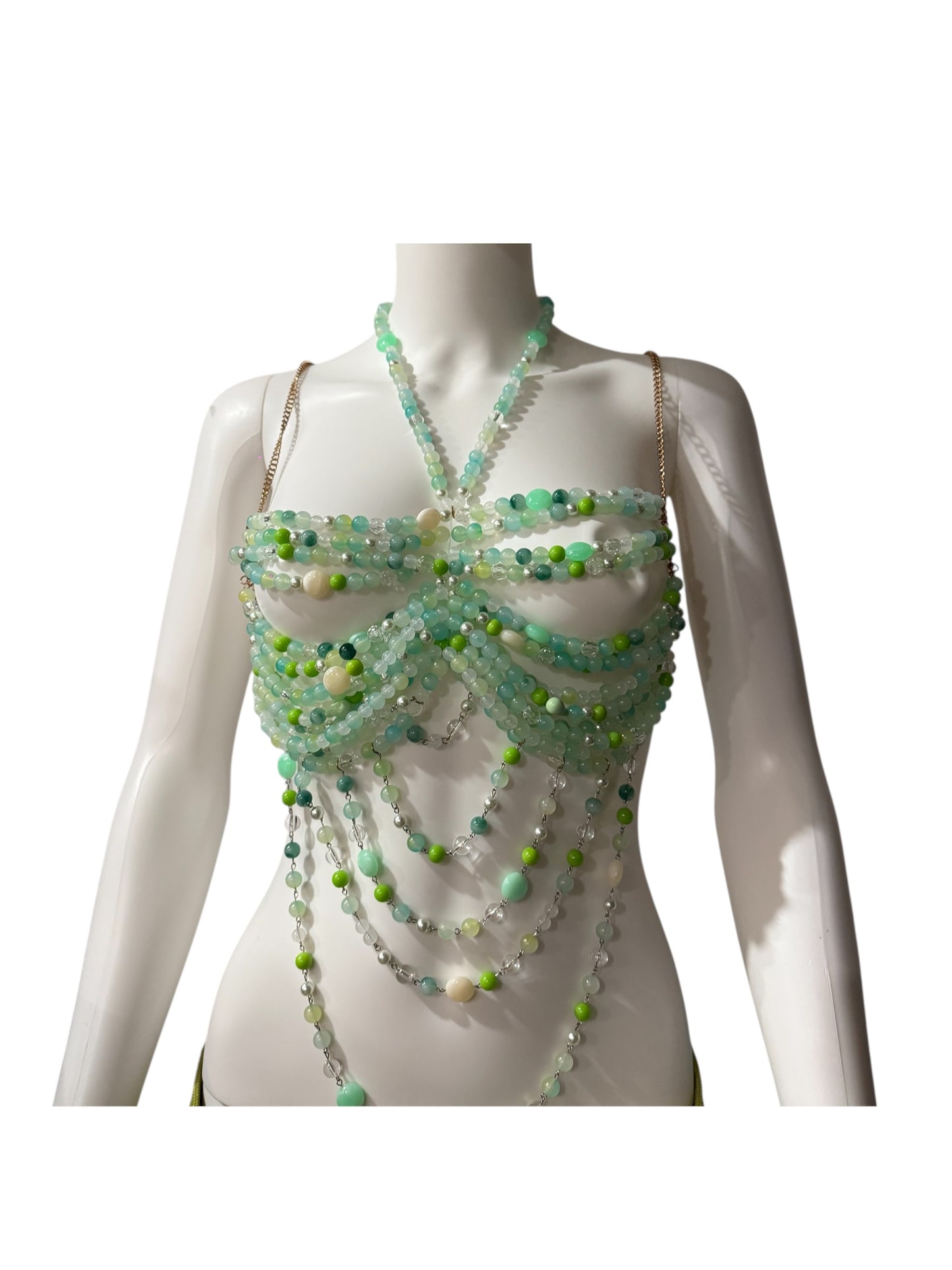 Mint Beaded Chain Top