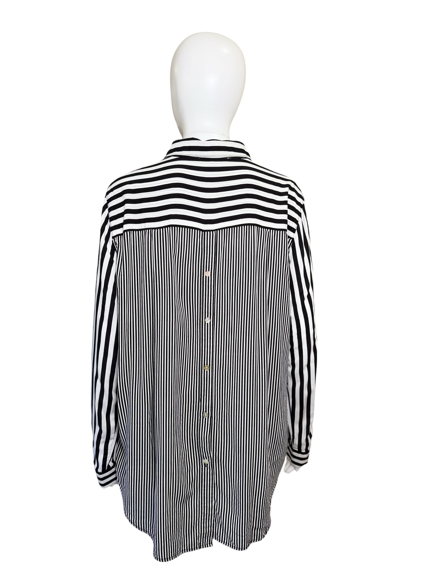 Vince + Delancey Striped Button-Down Blouse