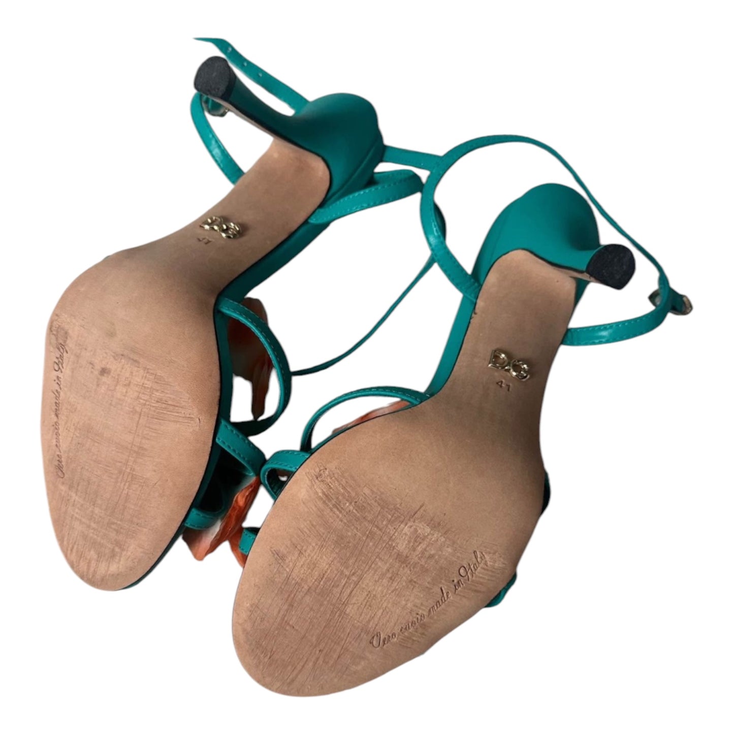 Dolce & Gabbana Butterfly Leather Ankle Strap Sandals