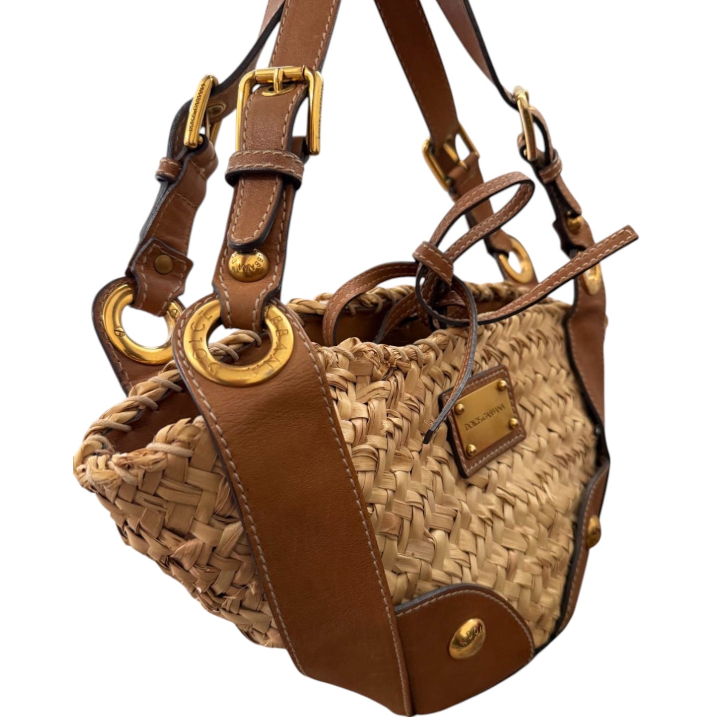 Dolce & Gabbana Raffia & Leather Resort Tote