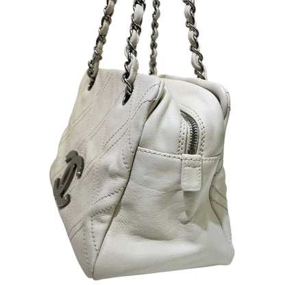 CHANEL Diamond Stitch Tote Bag | White Caviar Leather