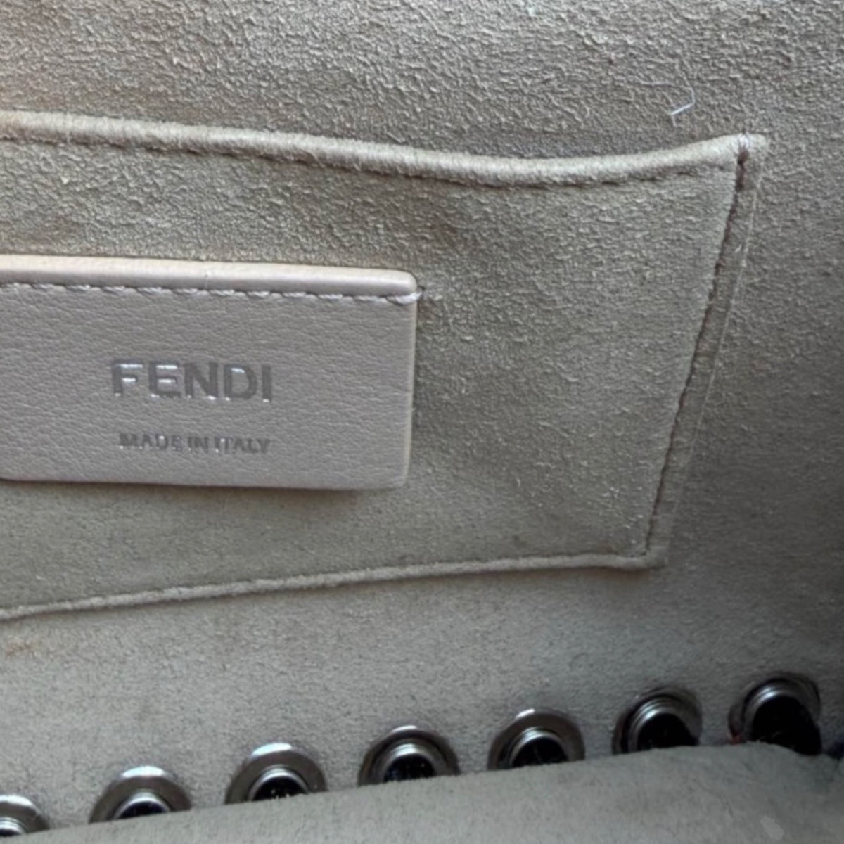 Fendi Black Velvet Crystal Logo Small Kan I Bag