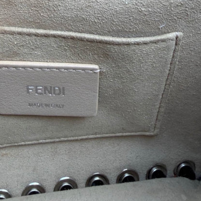 Fendi Black Velvet Crystal Logo Small Kan I Bag