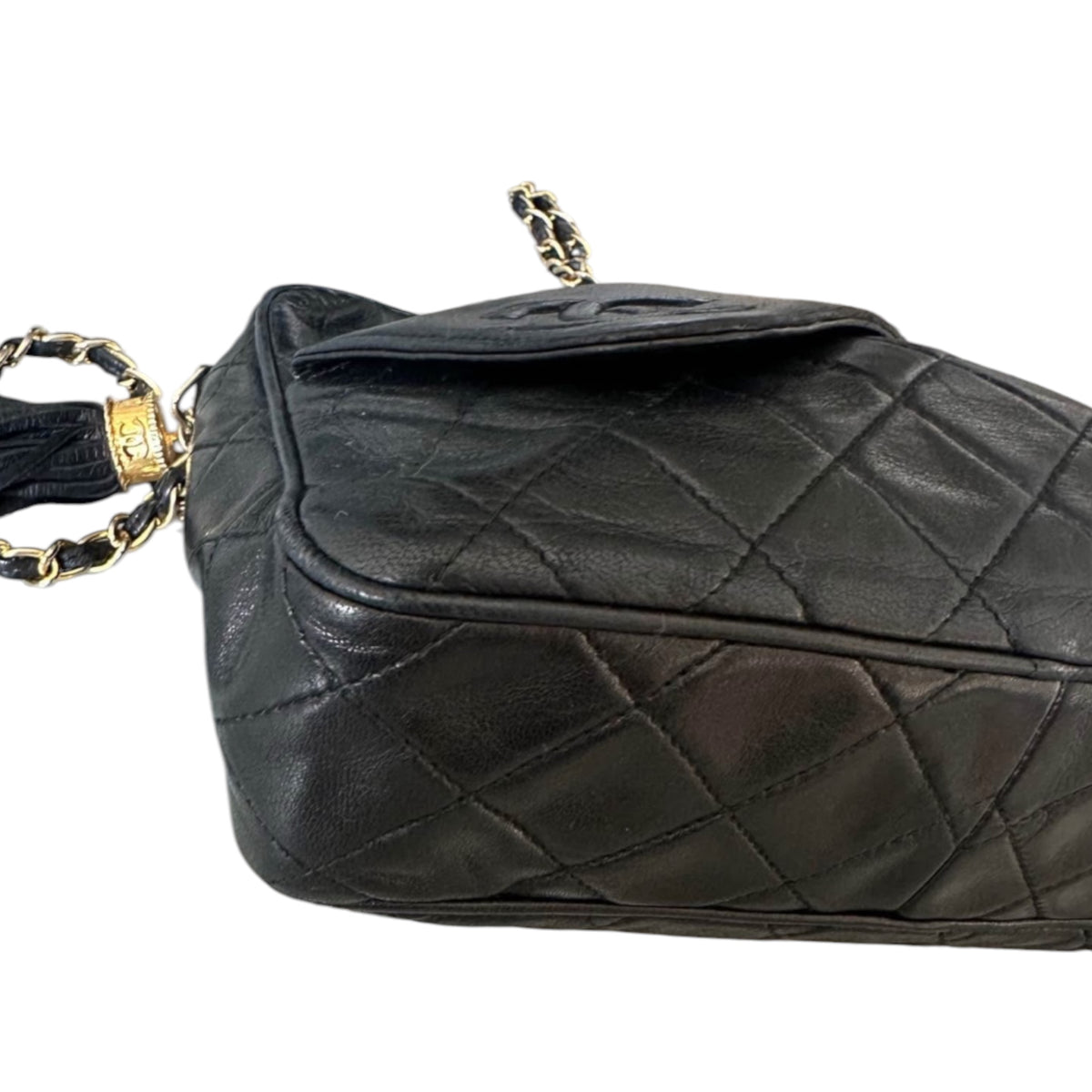 Chanel Black Quilted Tassel Shoulder Bag