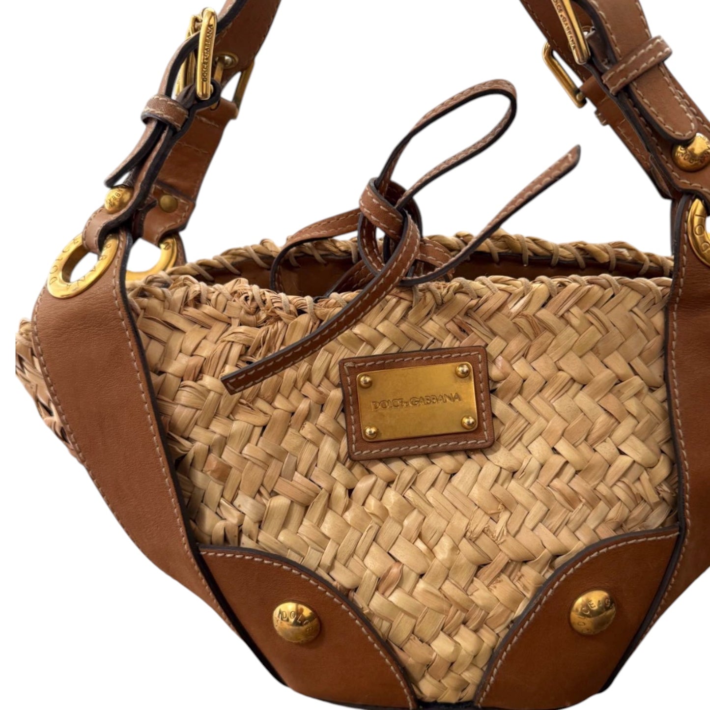 Dolce & Gabbana Raffia & Leather Resort Tote