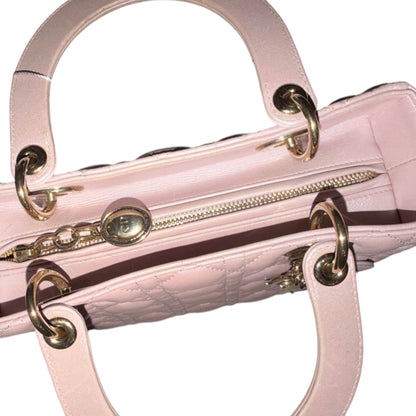 Dior Metallic Pink Cannage Lady Dior Bag