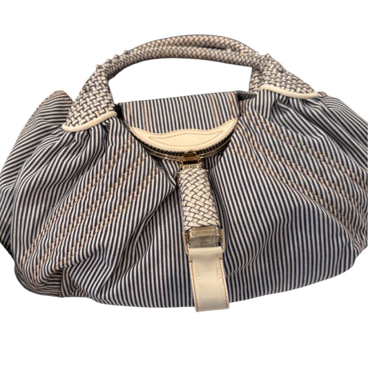 Rare Fendi Spy Denim Stripe Handbag