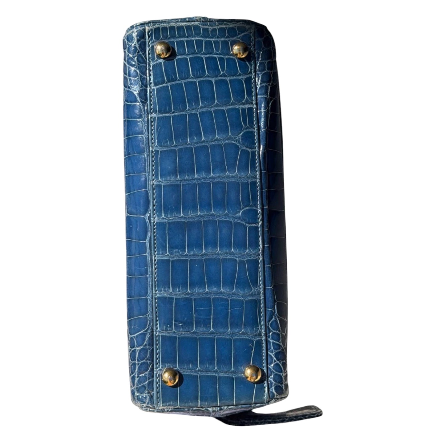 Chanel Blue Crocodile Top Handle Bag
