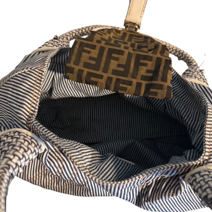 Rare Fendi Spy Denim Stripe Handbag
