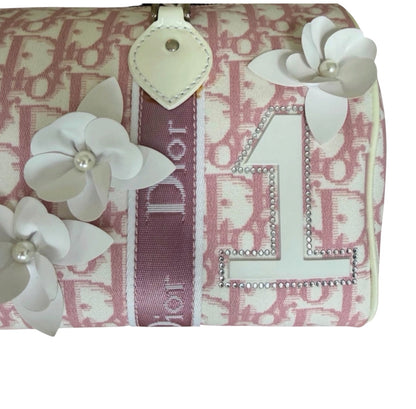 Dior Girly Trotter Boston Bag (Pink Floral Appliqué)