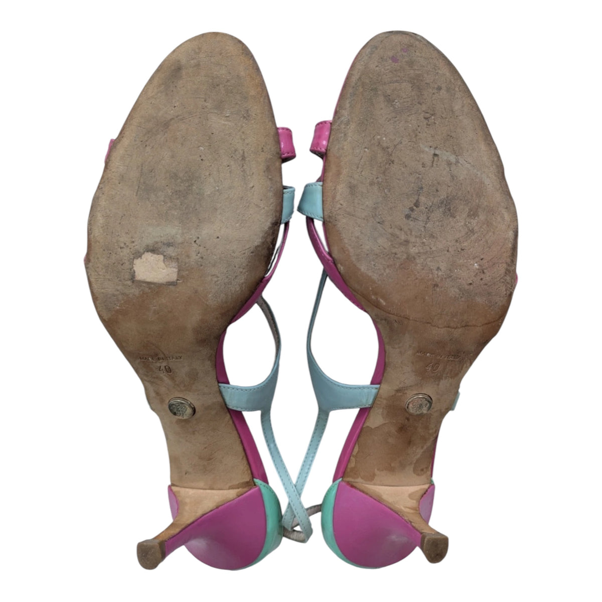 Emilio Pucci Fuchsia & Mint Strappy Heels