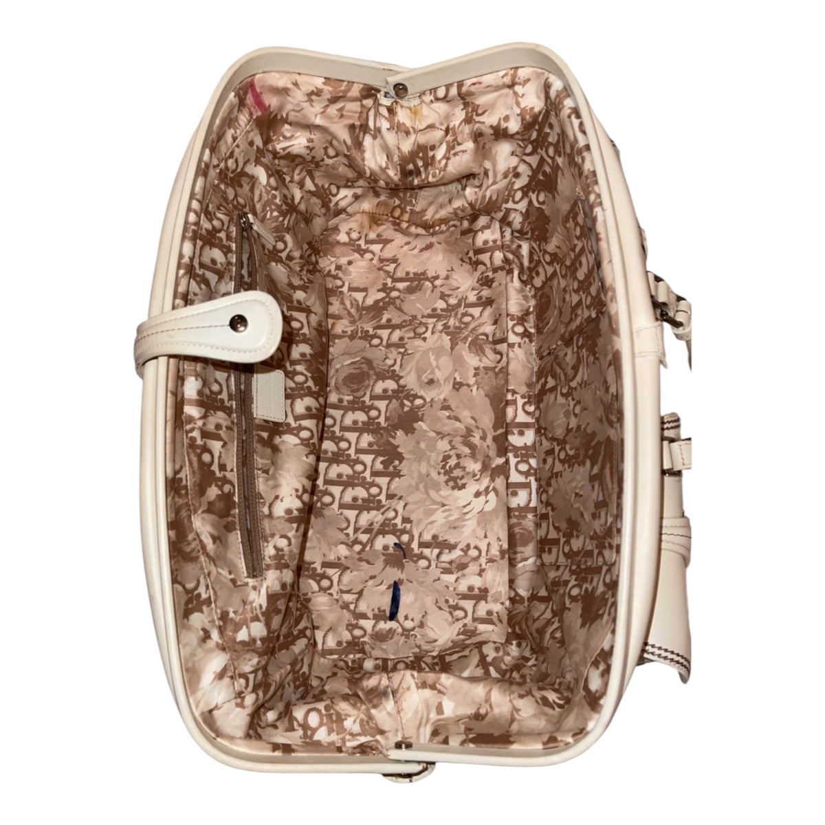 Dior White Leather Large Detective Bag