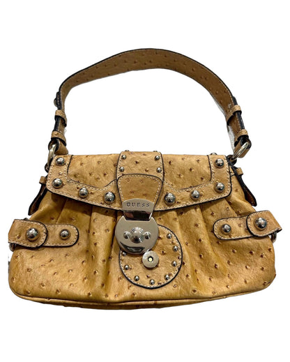 Guess Faux Ostrich Baguette Shoulder Bag