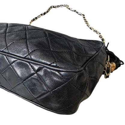 Chanel Black Quilted Tassel Shoulder Bag