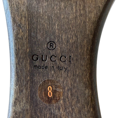 Vintage Gucci Tom Ford Era GG Suede Wooden Heel Sandals