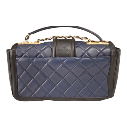 Chanel Navy & Black Quilted Top-Handle Flap Bag