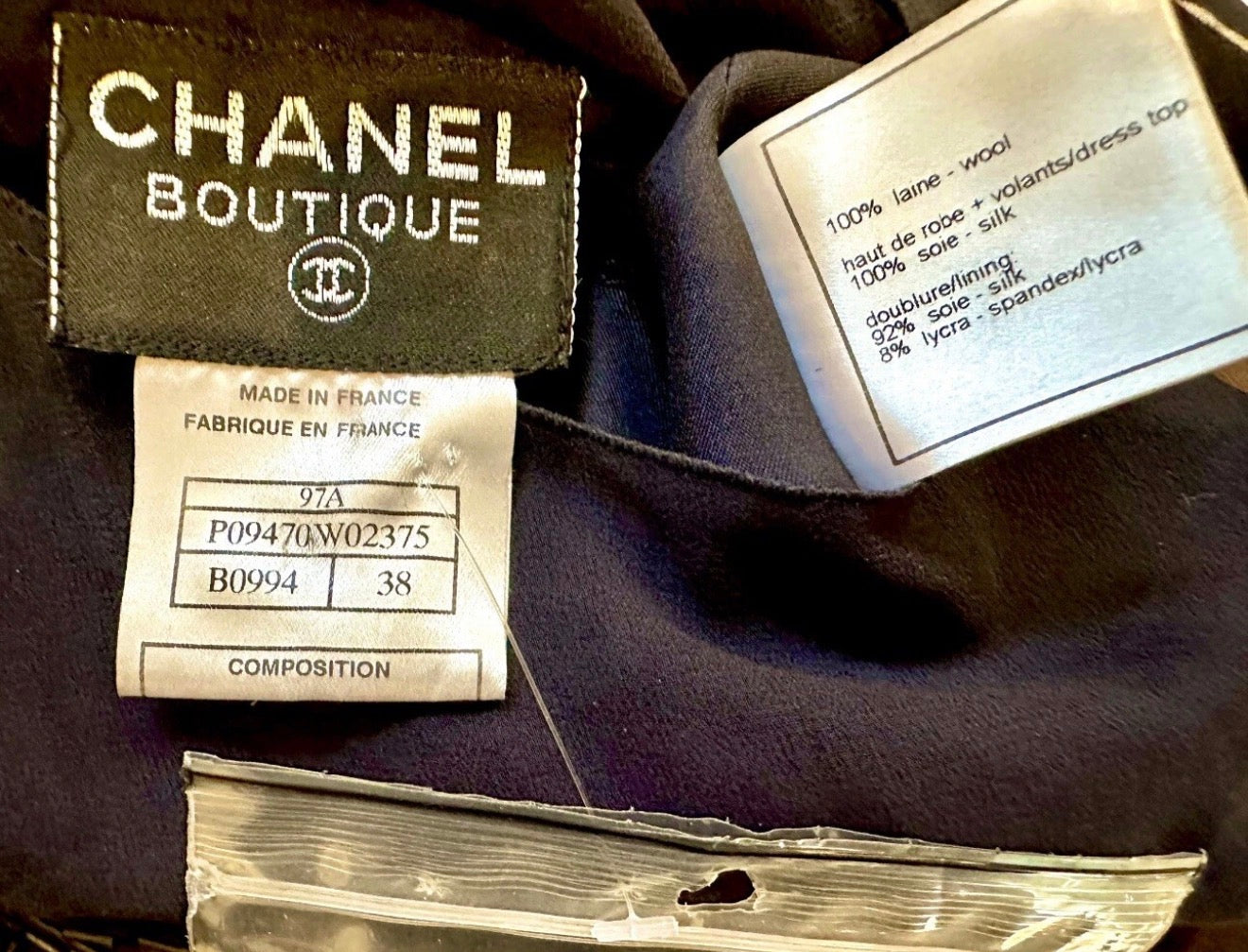 Vintage Chanel 1997 Beaded Midi Dress – Sheer Silk Overlay Purple Black