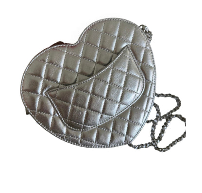 Chanel Metallic Quilted Heart Bag
