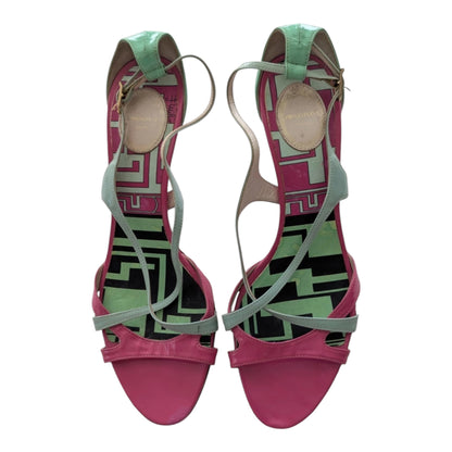 Emilio Pucci Fuchsia & Mint Strappy Heels