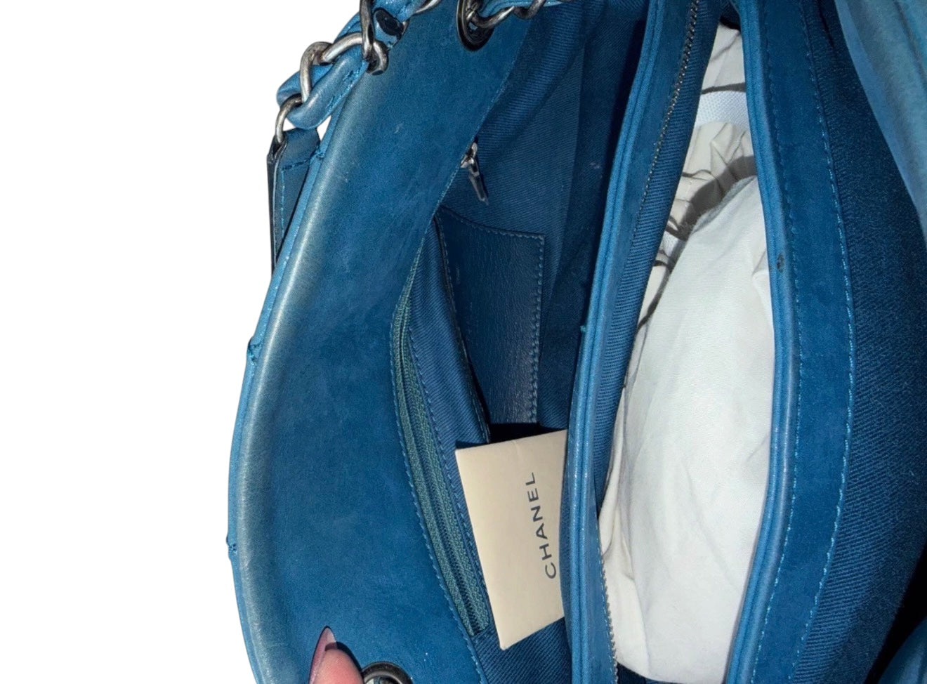 Chanel Blue Mademoiselle Quilted Leather Bag