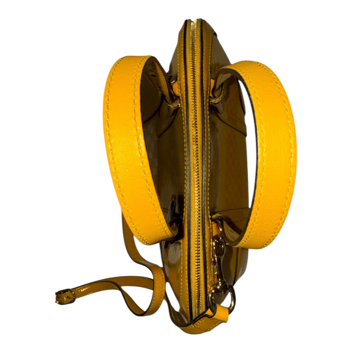 Gucci Yellow Patent Microguccissima Dome Bag