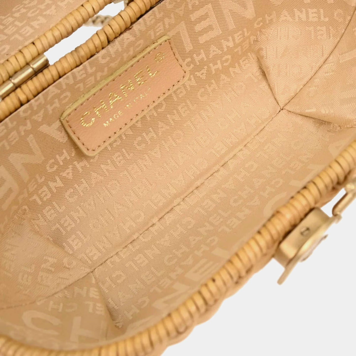 Vintage Chanel Rattan Heart Lock Basket Bag