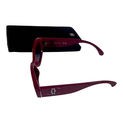 Chanel Red Oval Sunglasses