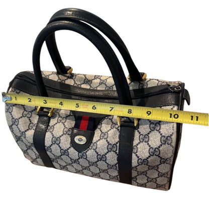 Gucci GG Supreme Accessory Collection Boston Bag – Navy Web Stripe