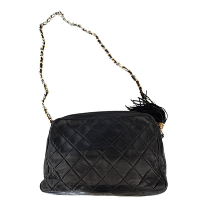 Chanel Black Quilted Tassel Shoulder Bag