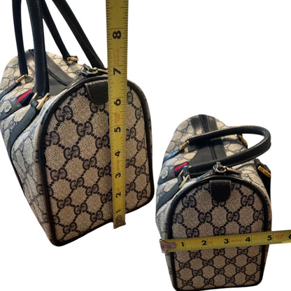 Gucci GG Supreme Accessory Collection Boston Bag – Navy Web Stripe