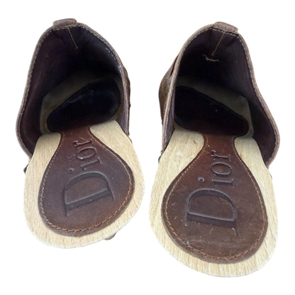 Christian Dior Quilted Leather Clog Mules with D Charm