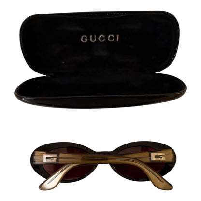 Gucci Y2K Oval Brown Sunglasses with Original Case