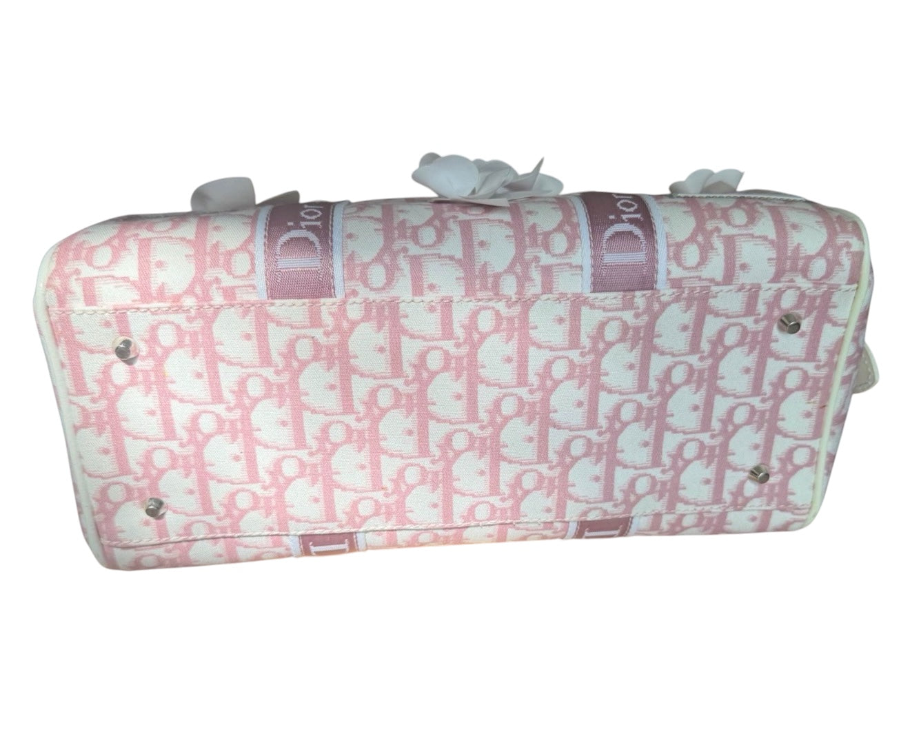 Dior Girly Trotter Boston Bag (Pink Floral Appliqué)