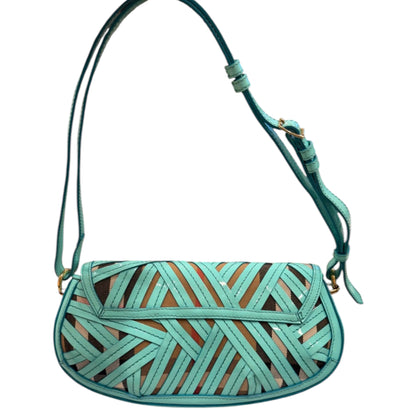 Burberry Prorsum Turquoise Lattice Check Shoulder Bag