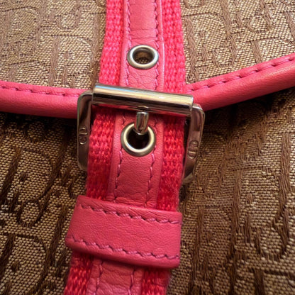 Christian Dior Vintage Trotter Street Chic Double Pocket Shoulder Bag – Pink