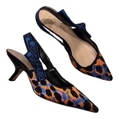Dior Leopard J’Adior Slingback Kitten Heels