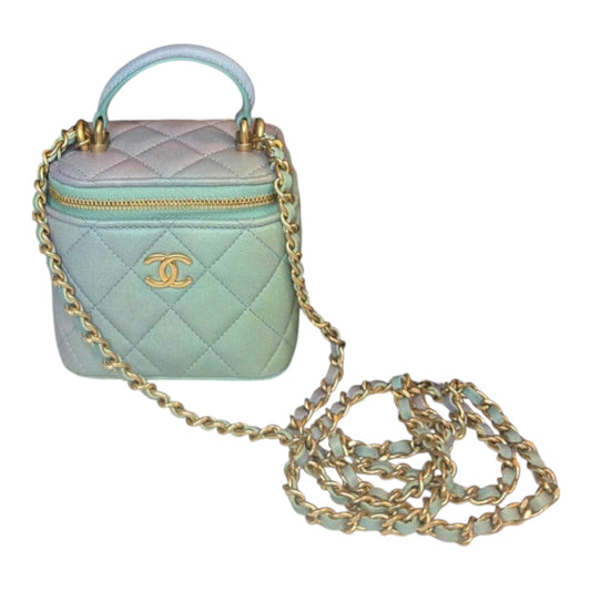Rare CHANEL Iridescent Mini Vanity Case | Gold Hardware