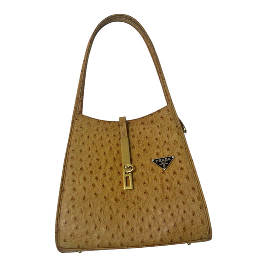 Vintage Prada Ostrich Leather Shoulder Bag | Rare Y2K Archive Purse