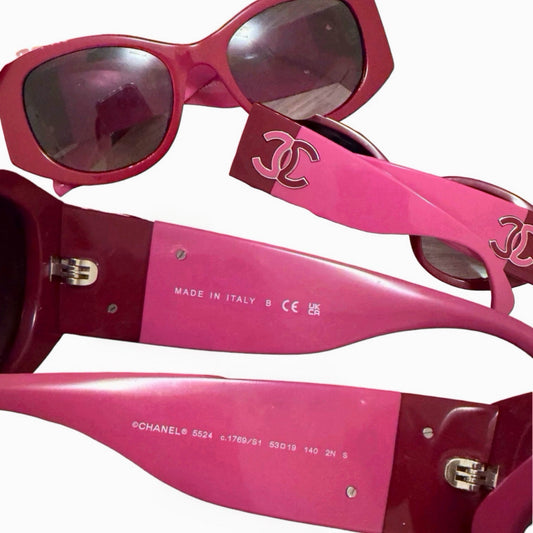 Chanel Burgundy Oval Sunglasses