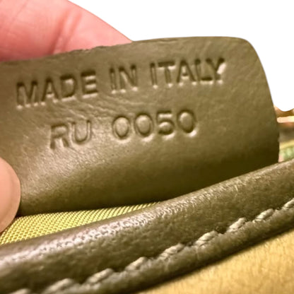 Dior Olive Green Ostrich Saddle Bag